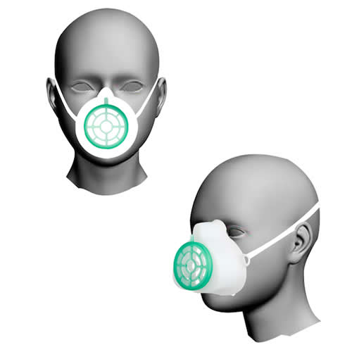 Masque respiratoire en caoutchouc de silicone pour adulte
